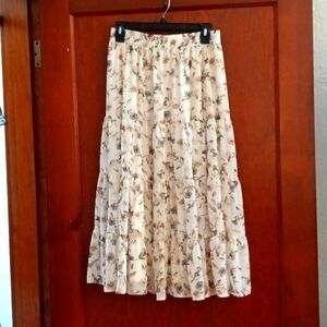 Cream midi floral skirt by Hayden